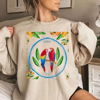 Moletom Careca Feminino Inspiração FARM RIO Lançamento Estampas Variadas Casaco Gola Redon...