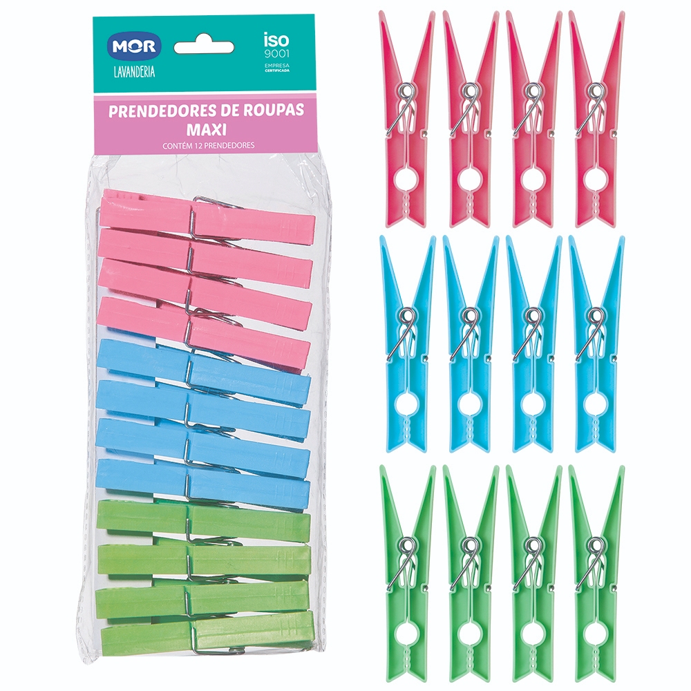 KIT prendedores de roupas Maxxi - cores sortidas - MOR