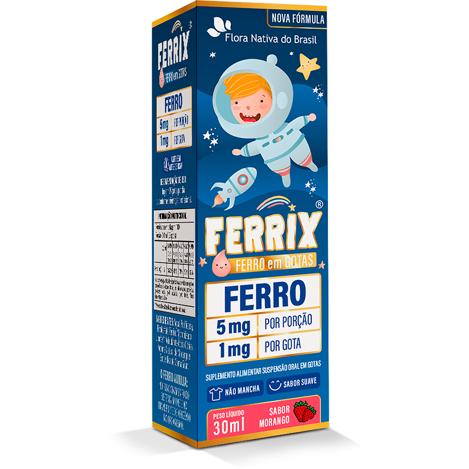KIDS FERRIX (Ferro 5mg/porção) 30ml Sabor Morango Vitamina (ferro ) Infantil Flora Nativa em Oferta na Shopee