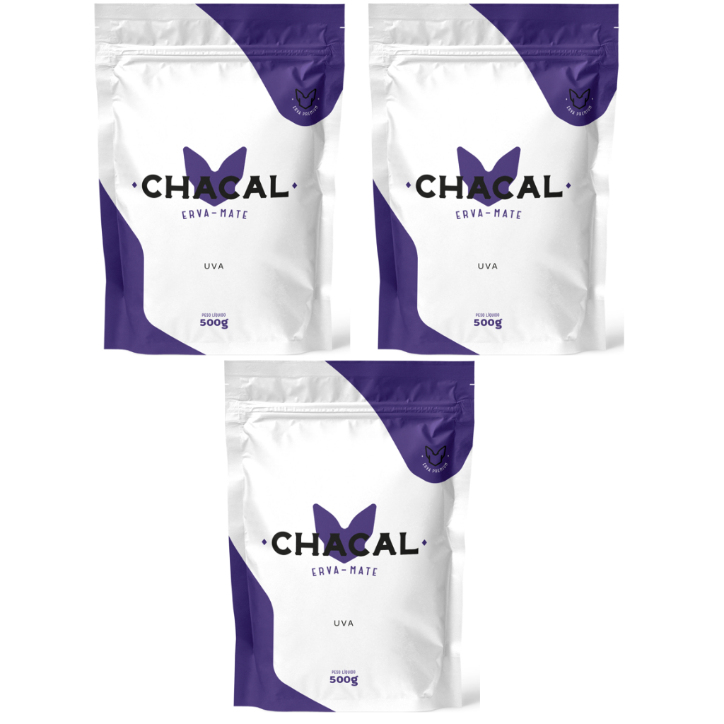 Kit com 3 Erva Mate Chacal Uva O Sabor Frutado Que Vai Surpreender!