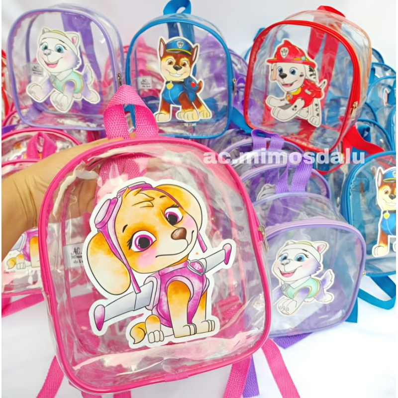 Mochilinha Transparente Patrulha Canina/qualquer Tema