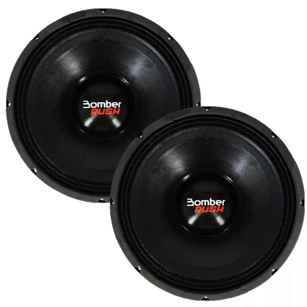 Kit 2 Alto Falante Bomber Rush Woofer Seco 12 Polegadas 1000w Rms 4ohms - Spare Parts and Accessories for Vehicles