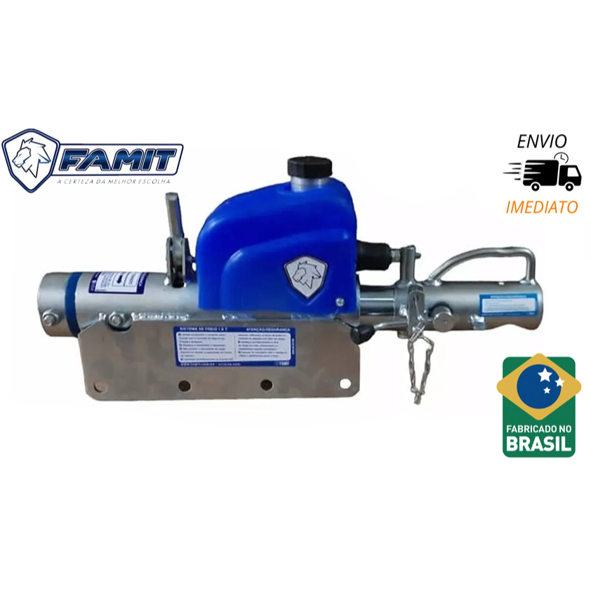 Sistema de Freio Inercial Para Carretinha Reboque Barco Com Munheca Food Truck Trailer Famit 1600 Kg