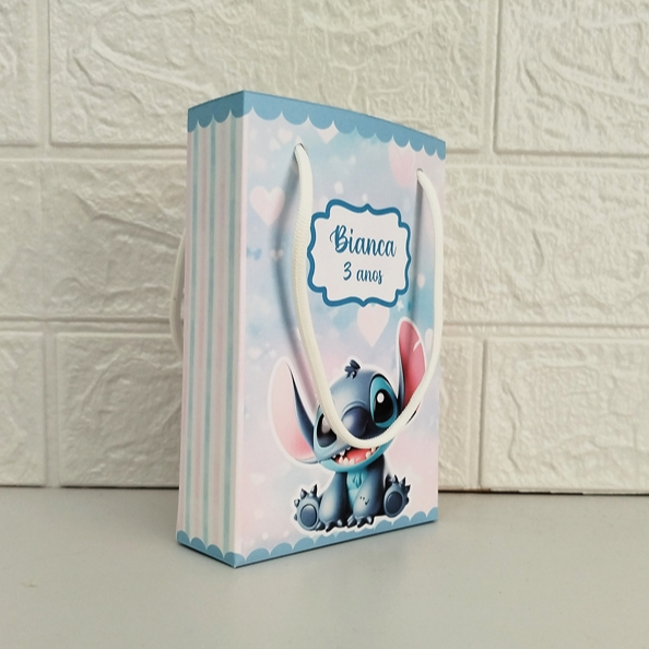 PEGUE E MONTE - Sacolinha Personalizada Tamanho P Lembrancinhas para Festas Stitch