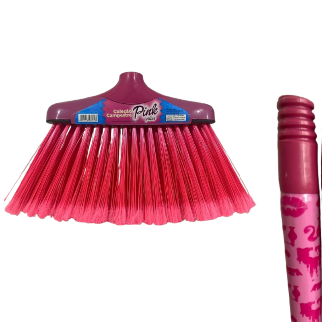 VASSOURA PINK PLUS COM CABO em Oferta na Shopee