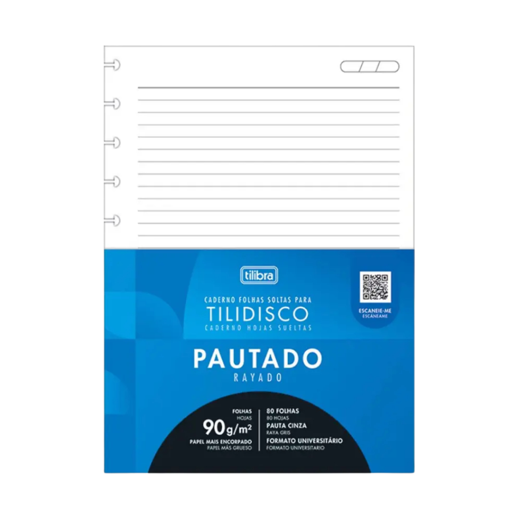 Refil/bloco Caderno Inteligente 9 Discos Pautado Tilidisco Médio - Tilibra em Oferta na Shopee