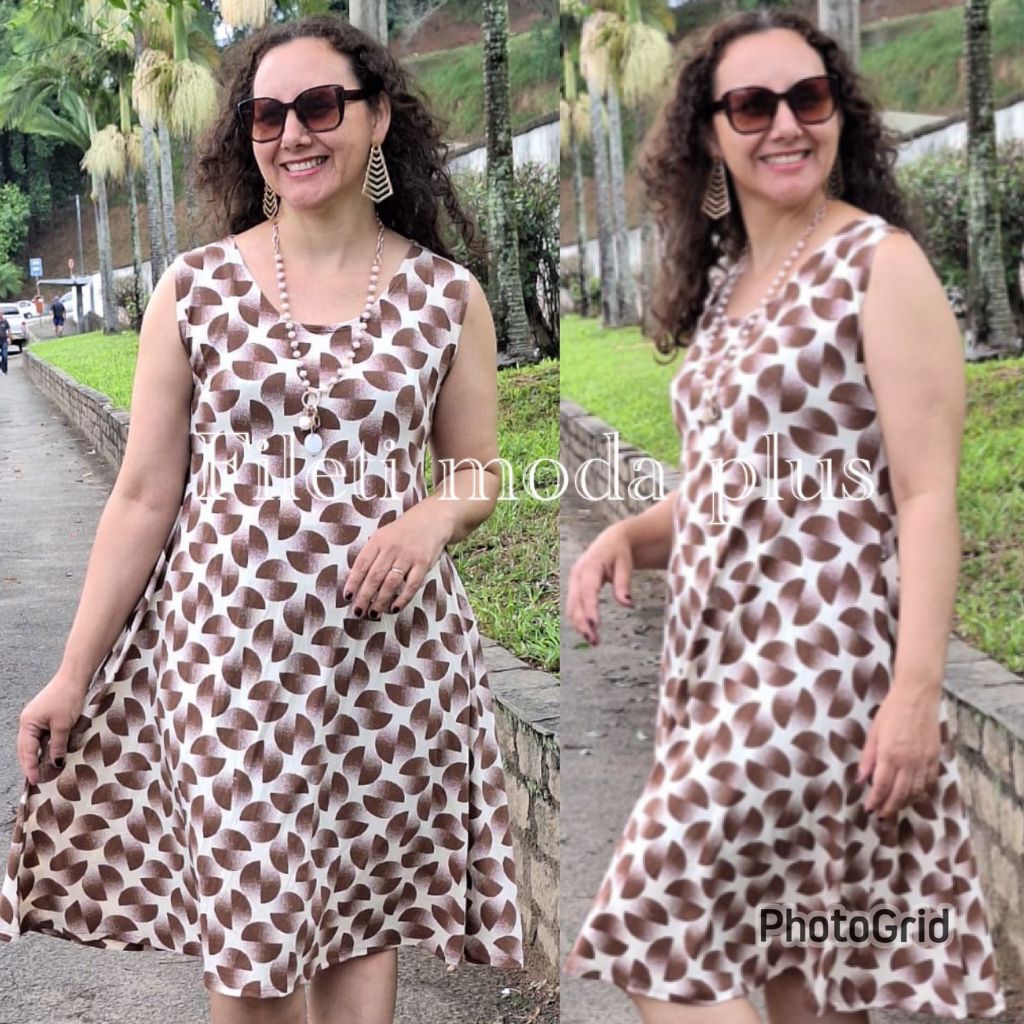VESTIDO PLU SIZE, MODELO CAMISETA COMPORTADA LUXO