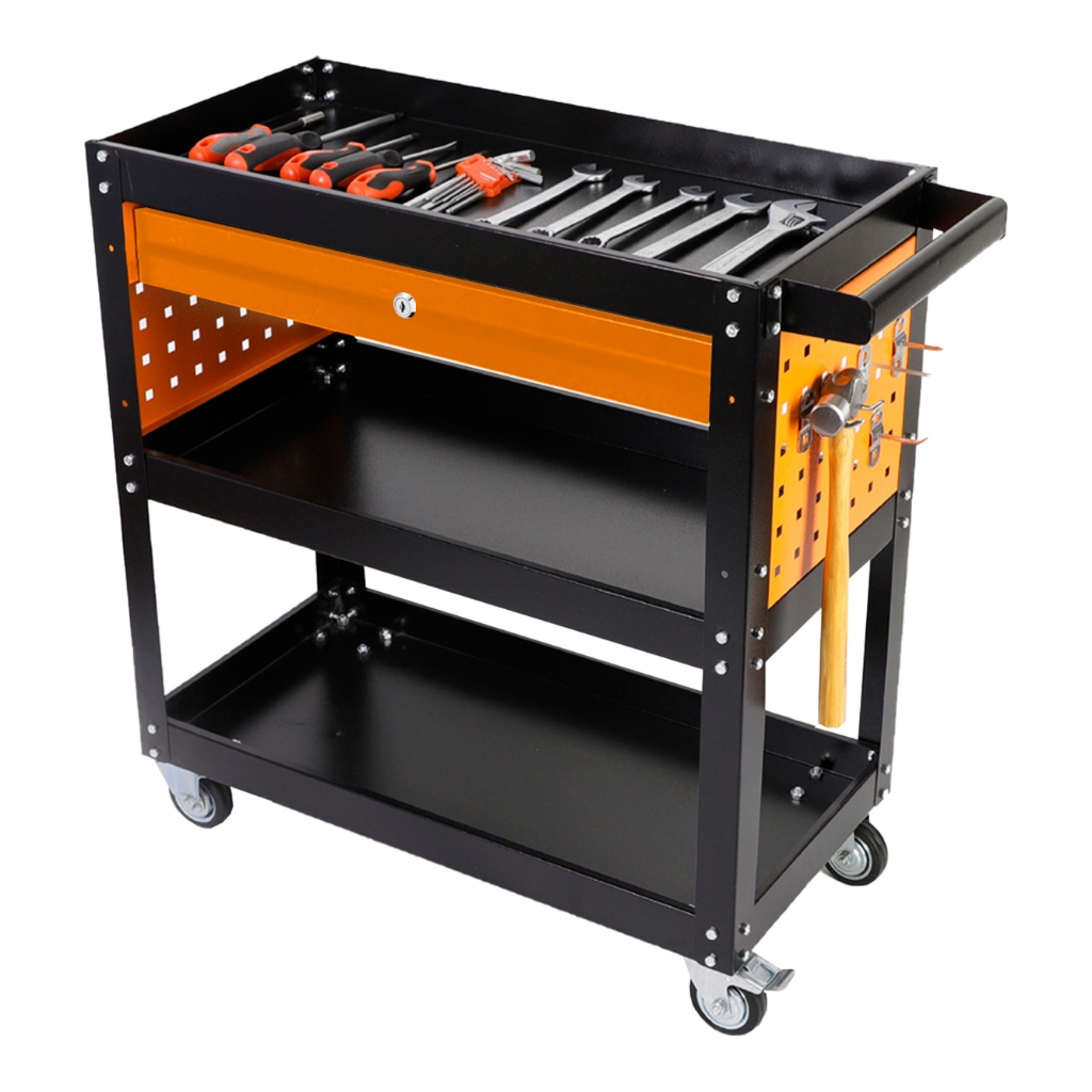 Carrinho Ferramentas Mecânico Completo 1 Gaveta 120kg The Black Tools em Oferta na Shopee