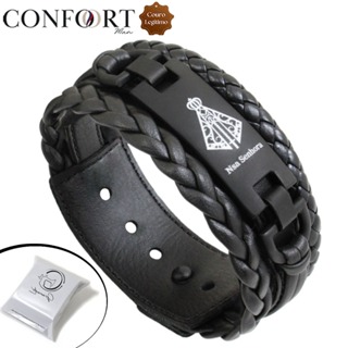 Pulseira Couro Nossa Senhora Tudo Posso Naquele Fortalece Gratidão Foco Força Fé - Várias Opções em Oferta na Shopee