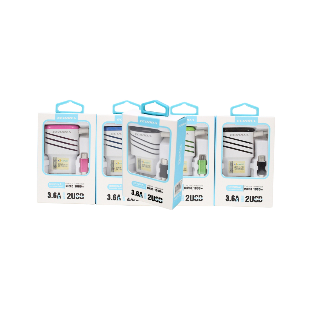 Kit 05 Carregador Micro-usb V8 Atacado Revenda Barato Anatel