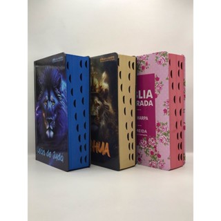 Kit com 3 Bíblias Sagrada Tamanho Médio 12,5x19 cm Com Harpa Palavras de Jesus em Vermelho A8 em Oferta na Shopee
