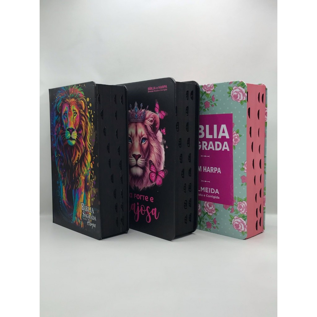 Kit com 3 Bíblias Sagrada Tamanho Médio 12,5x19 cm Com Harpa Palavras de Jesus em Vermelho em Oferta na Shopee