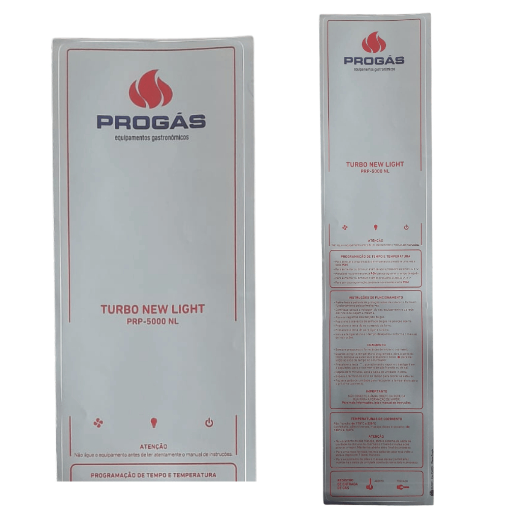 Painel Membrana Forno Turbo Style PRP 5000 NL a Gás - Progas