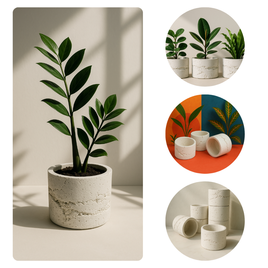 BAUZ Vaso para Plantas Cachepot Pequeno 10x13cm Redondo Suculentas Cactos Arranjos Plantas e Flores Organizador Vasinho