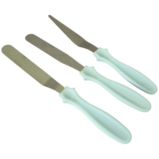 Kit 3 Espátulas De Confeiteiro Decorar Confeitar Alisar Bolos Reta Angular Ponta Fina Profissional em Oferta na Shopee