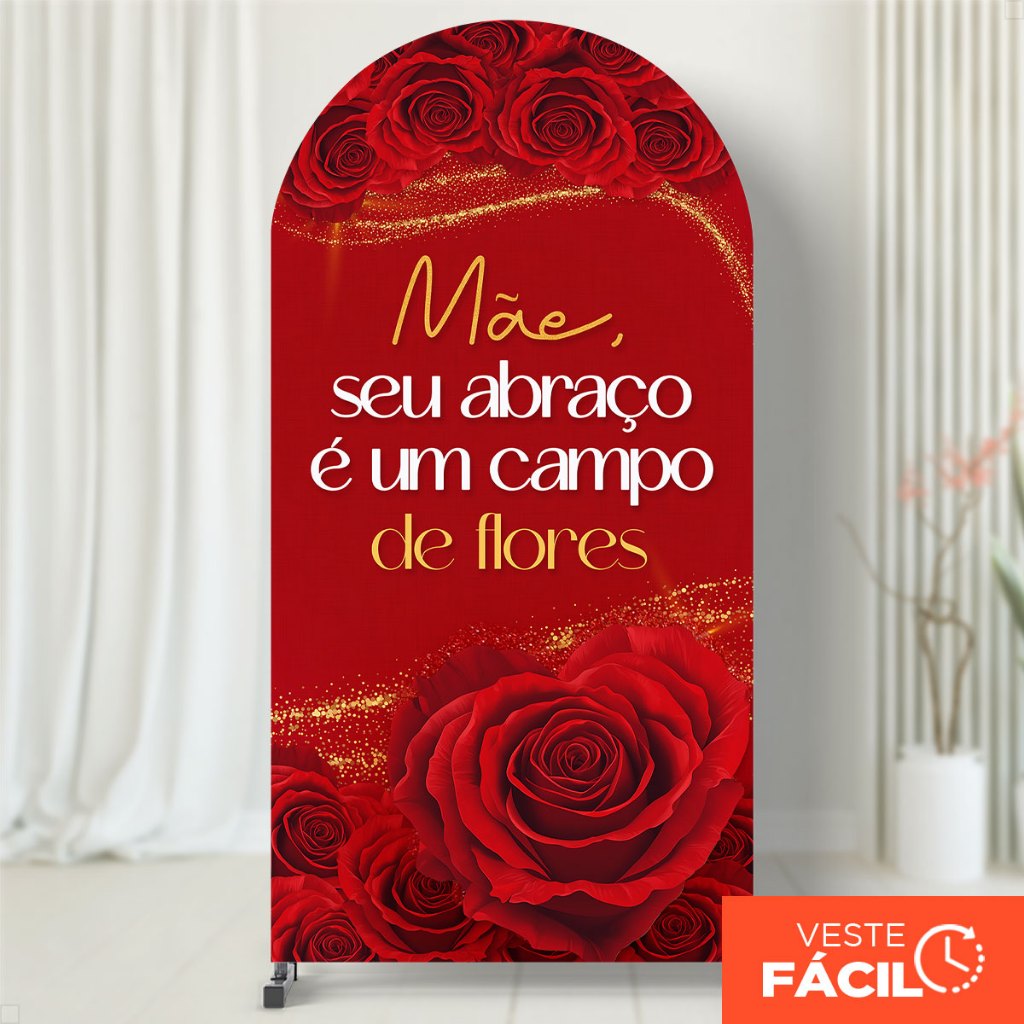 Painel Romano Dia das Mães Rosas Decoração Veste Fácil Em Tecido 2x1m Com Elástico - RMN-96 em Oferta na Shopee