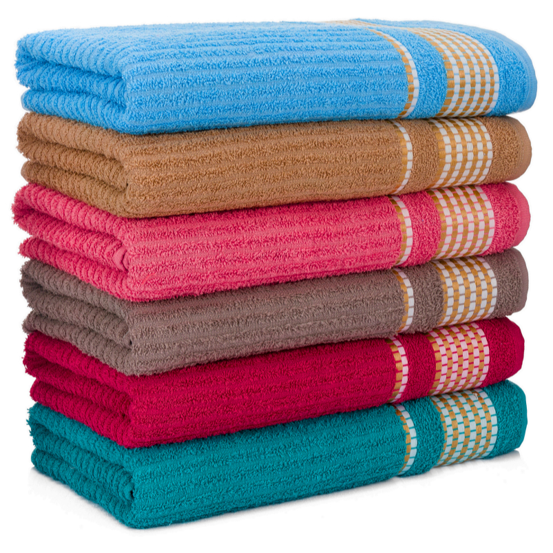 Kit Luxo: 6 Toalhas de Banho 360g Super Felpudas e Macias - 70x140cm 100% Algodão Canelada