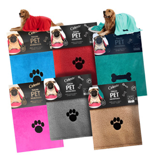 Toalha Pet Banho Cachorro Gato Microfibra Super Absorção Macia Para Cães 60x90 em Oferta na Shopee