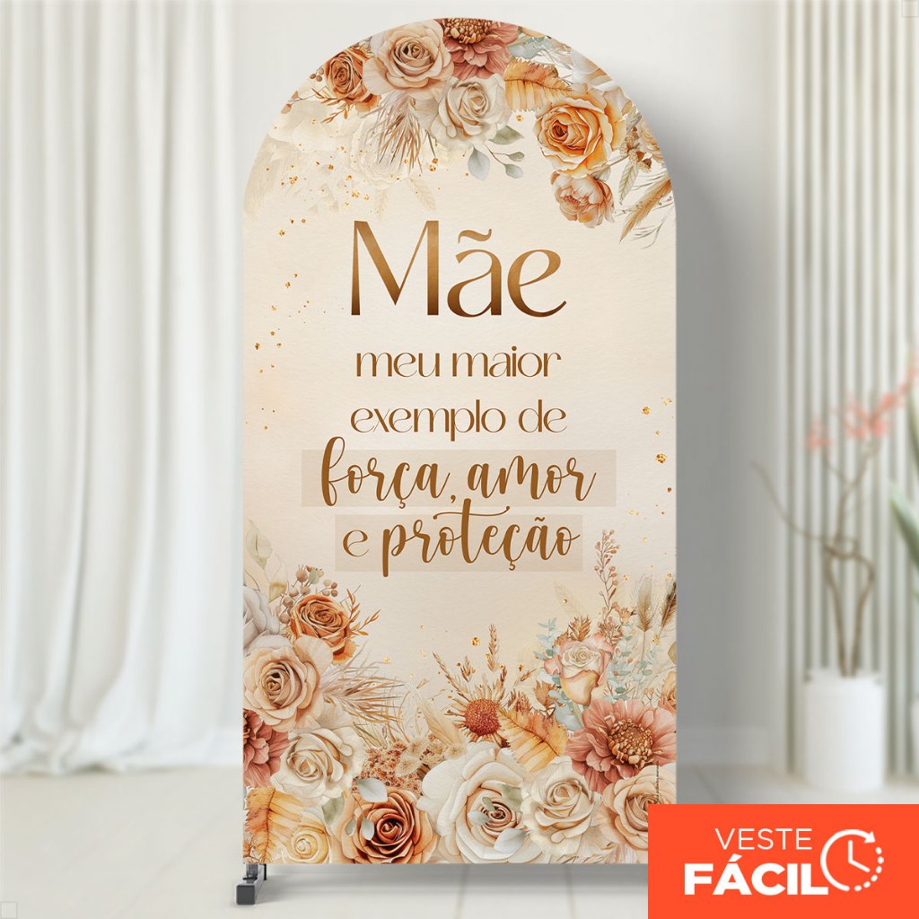 Capa Painel Romano Dia das Mães Com Elástico Veste Fácil Decoração Sublimado Em Tecido 2x1m - RMN-98 em Oferta na Shopee