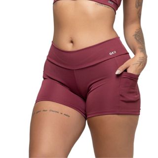 Short Feminino Com Bolsos Fitness Zero Transparência Academia  - GKD Original em Oferta na Shopee