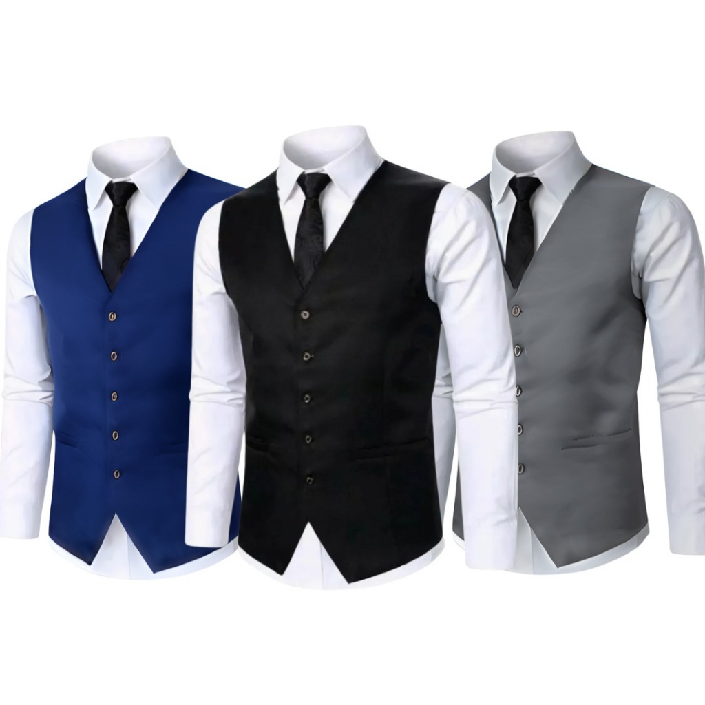 Kit 3 Coletes Social Adulto Masculino Luxuoso P/ Ternos - Mega Oferta