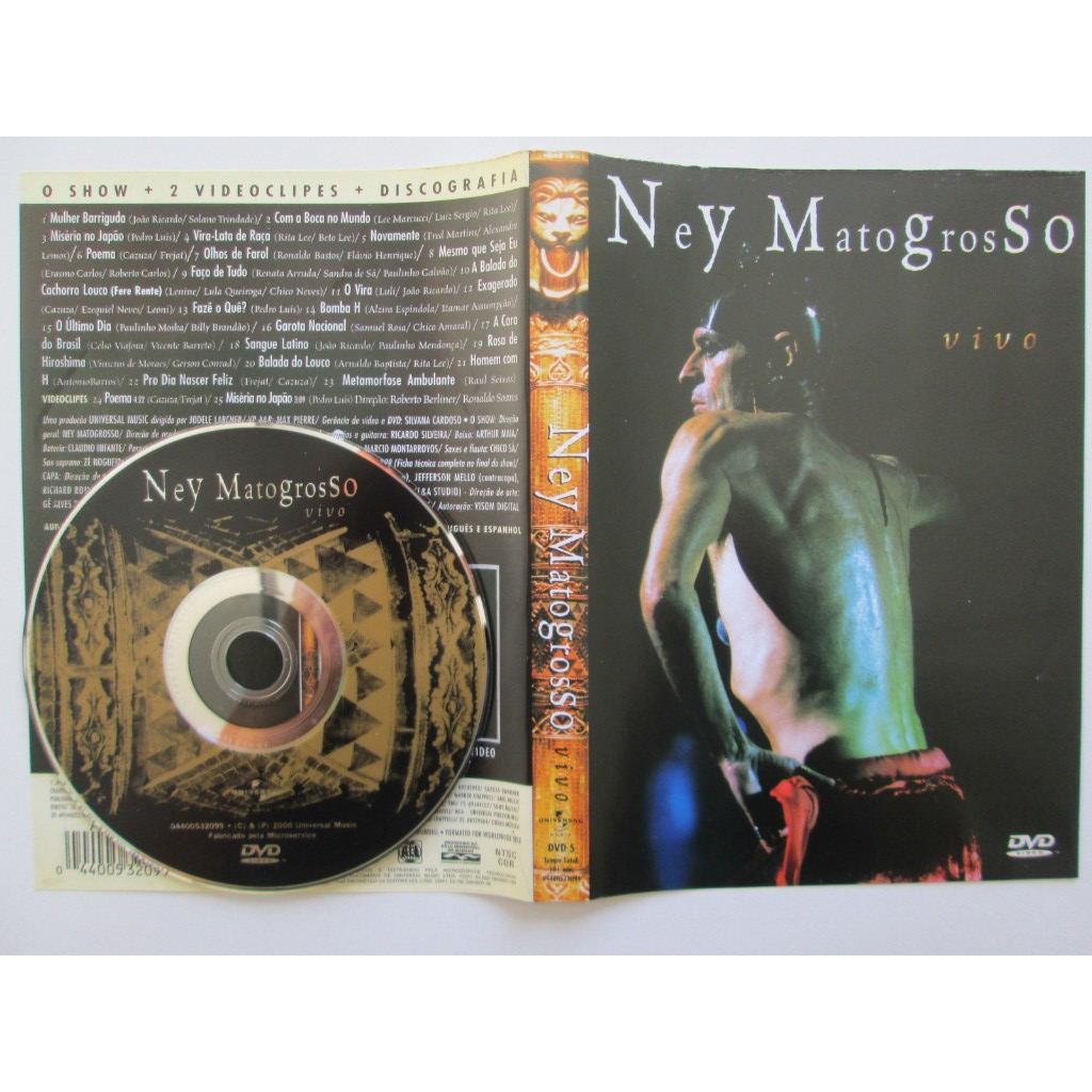 DVD - NEY MATOGROSSO / Vivo / Midia Do DVD Excelente