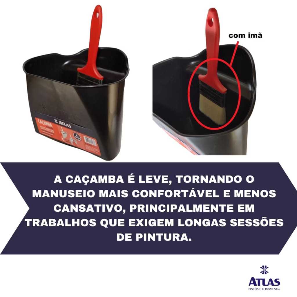 Caçamba de Pintura para Mão com Imã 2 Litros Atlas