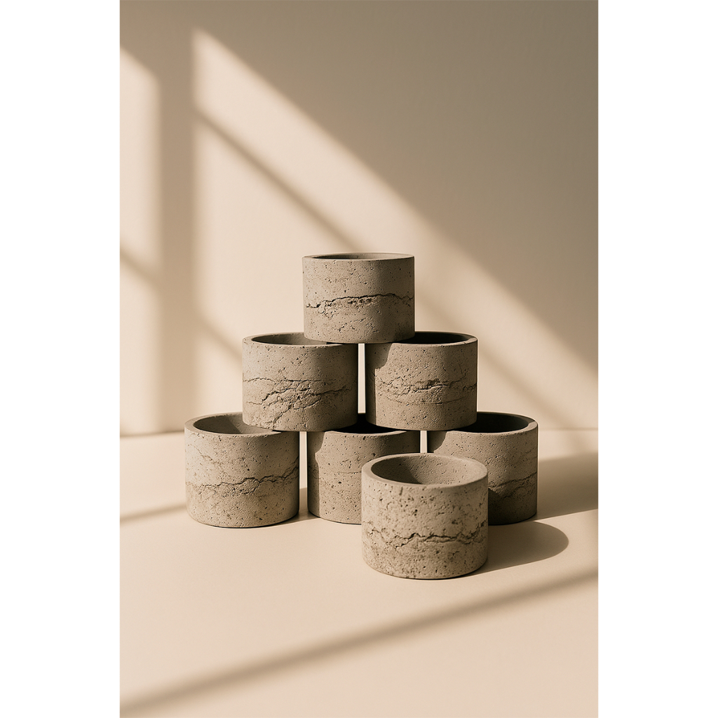 BAUZ Kit 03un Vaso para Plantas Cachepot Pequeno 10x13cm Redondo Suculentas Cactos Arranjos Plantas Flores Organizador