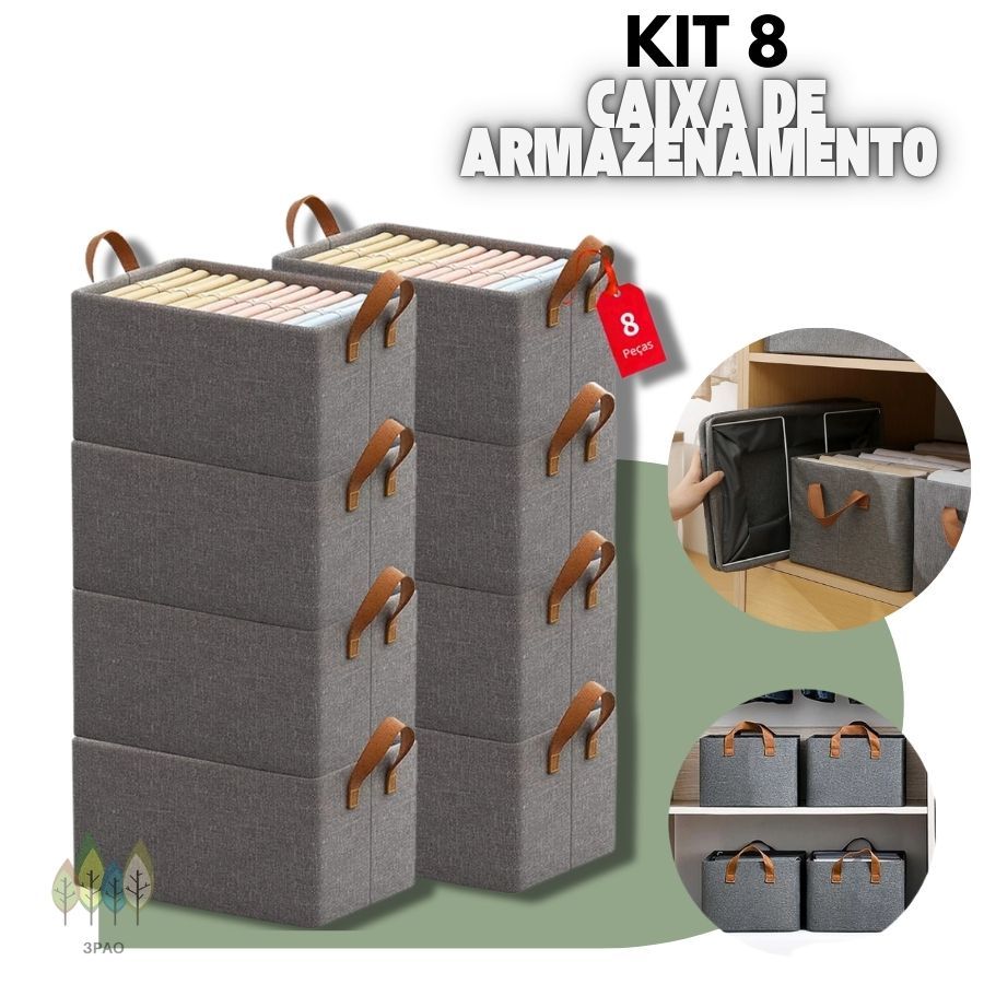 KIT 8 Caixa De Armazenamento De Roupas Arrumados Grade Para Íntimas E Calças