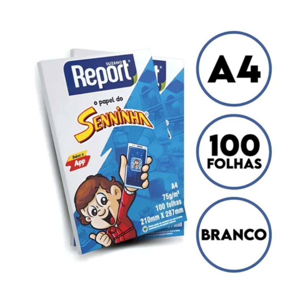 Papel oficio 100 Folhas Seninha sulfite A4 Branco