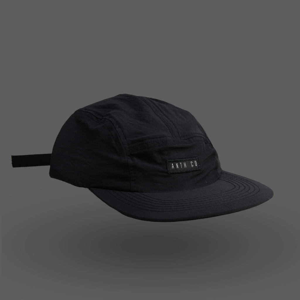 Boné Aba Reta Five Panel Impermeável Fitão Anth Co Original Skatista Strapback Water Preto Liso