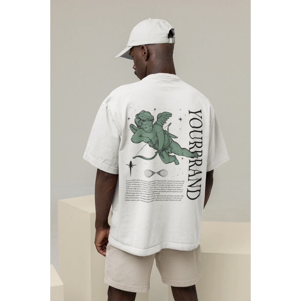 Camiseta Oversized Streetwear 'Angel' Estampa Gráfica 100% Algodão Unissex