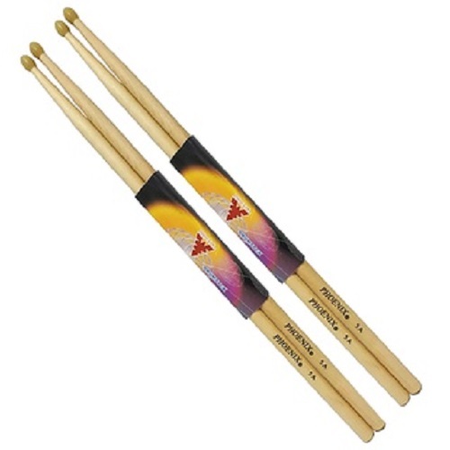 Baquetas 5a Phoenix C/ Ponta De Nylon Phx (kit C/ 02 Pares)
