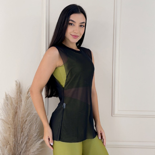 Regata Academia Feminina, regatão de tule blusa moda fitness. em Oferta na Shopee