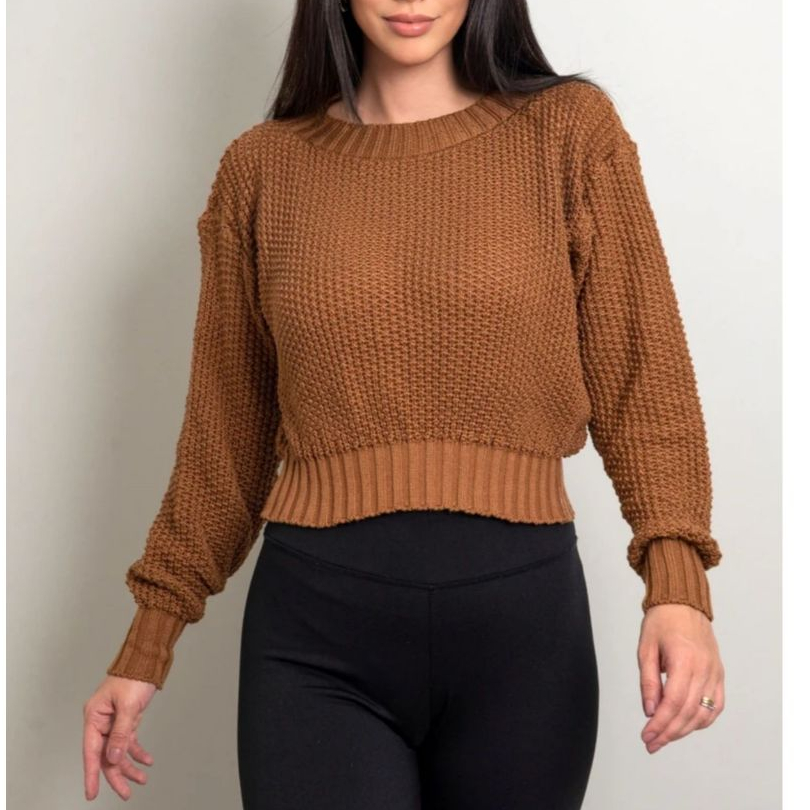 Blusa de Tricot Ponto Colmeia   –     Modelagem Confortável, Quentinha e Elegante para o I...