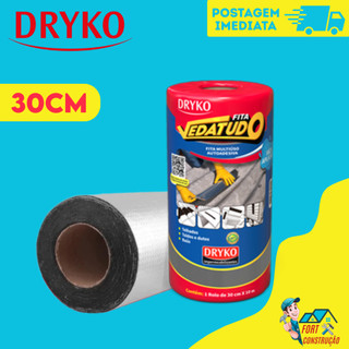 Manta Asfaltica Fita Vedatudo Autoadesiva Impermeabilizadora Aluminizada 30cm x 10m