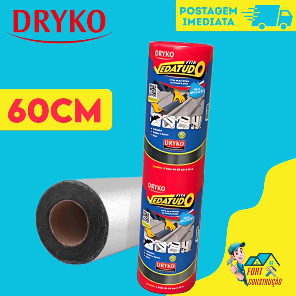 Manta Asfáltica Fita Aluminizada Telhado Auto Adesiva- 60cm X 10m em Oferta na Shopee