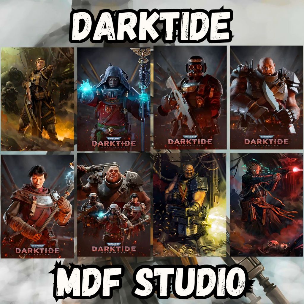 Placas Quadros Decorativos - Warhammer 40K Darktide | O Caos e a Purgação nas Ruas de Tertium!