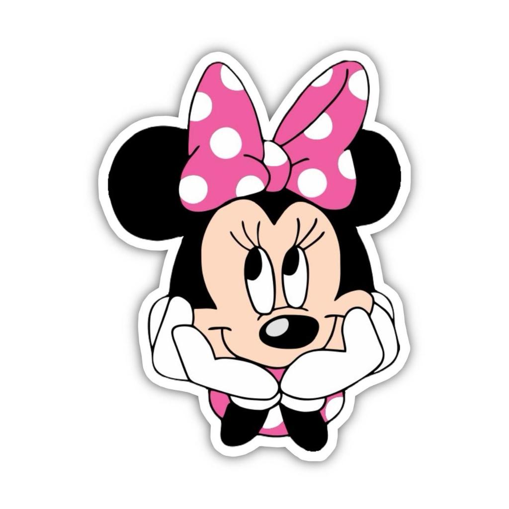 Adesivo Decorativo Autocolante Minnie Mouse Cor de Rosa Decoração Quarto Infantil Menina