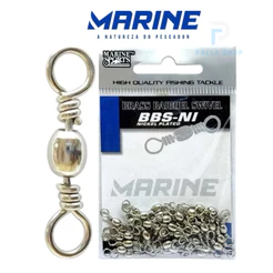 Destorcedor Girador Pesca 50 Unidades - Todos Tamanhos - Marine Sports - Nickel BBS-NI