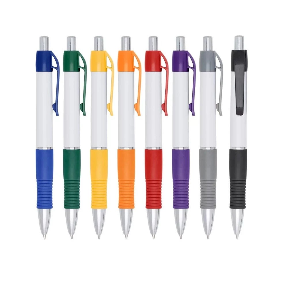 Kit 50 Canetas De Plástico Detalhe EmborrachadoMod 3011c Atacado em Oferta na Shopee