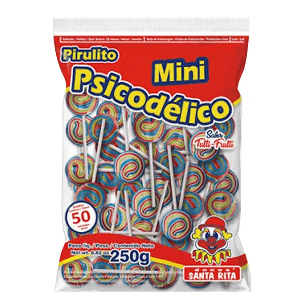 Pirulito Mini Psicodélico Chaves Com 50 Unidades - Santa Rita