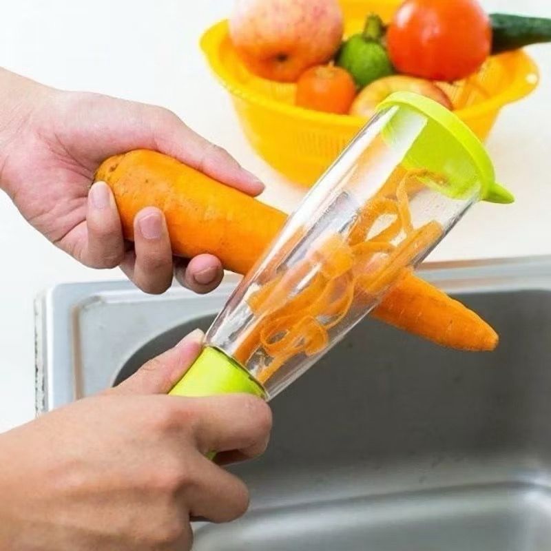 Descascador e Cortador de Legumes e Frutas com Reservatório Inox Cozinha Multiuso