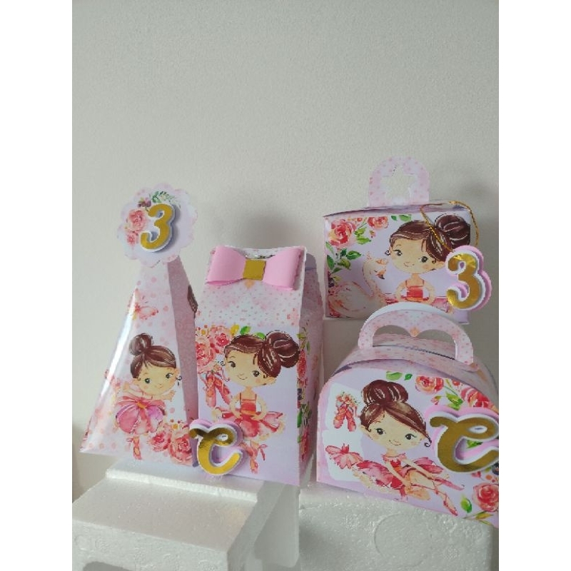 Personalizados Bailarina 40 peças lembrancinhas caixinhas de aniversário kit festa