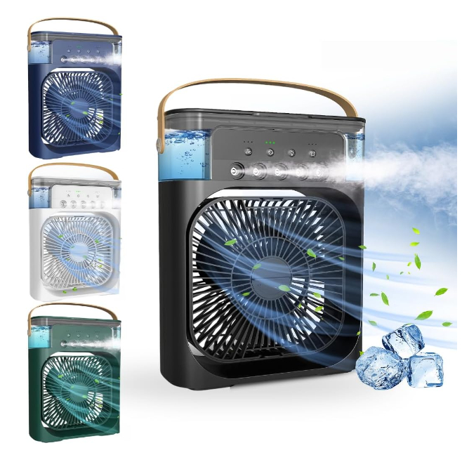 Mini Refrigerador De Ar Ventilador Umidificador Climatizador de Mesa Portátil