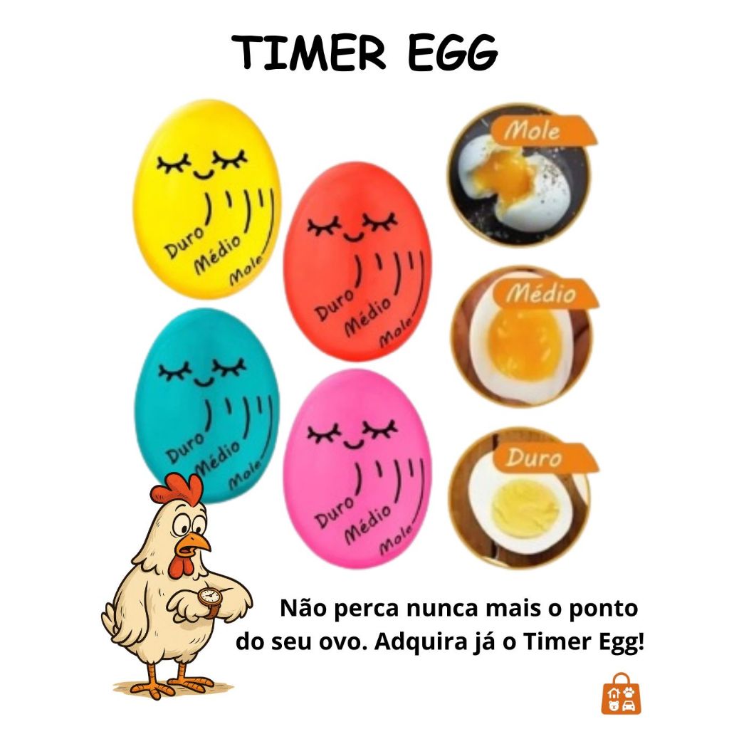 Timer Ovo Cozido No Ponto Certo Ovo Mollet Temporizador Resina não Tóxica