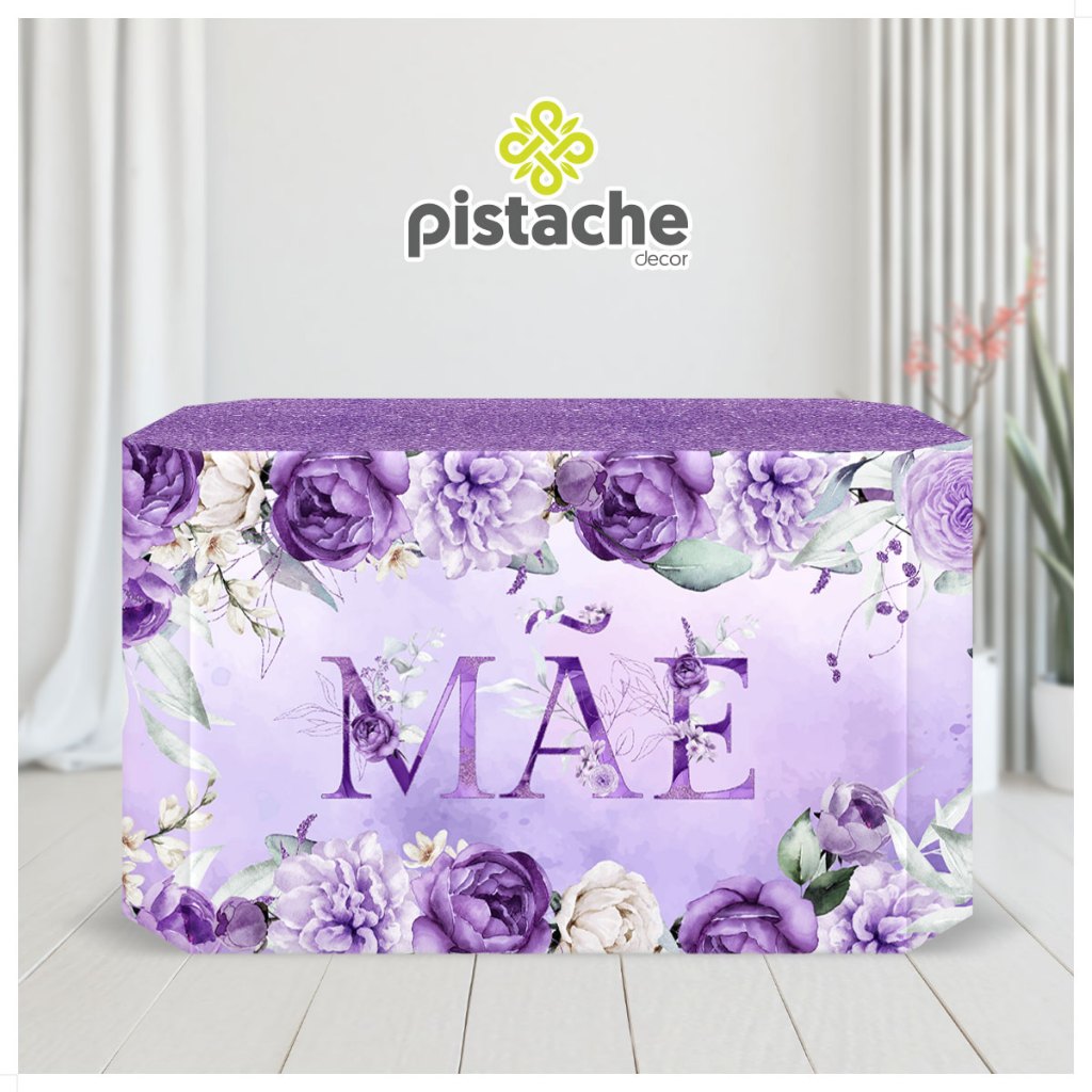 Detalhes do Capa de Mesa Dia das Mães Em Tecido Sublimado Veste Fácil Decoração para Festa – MSA-145