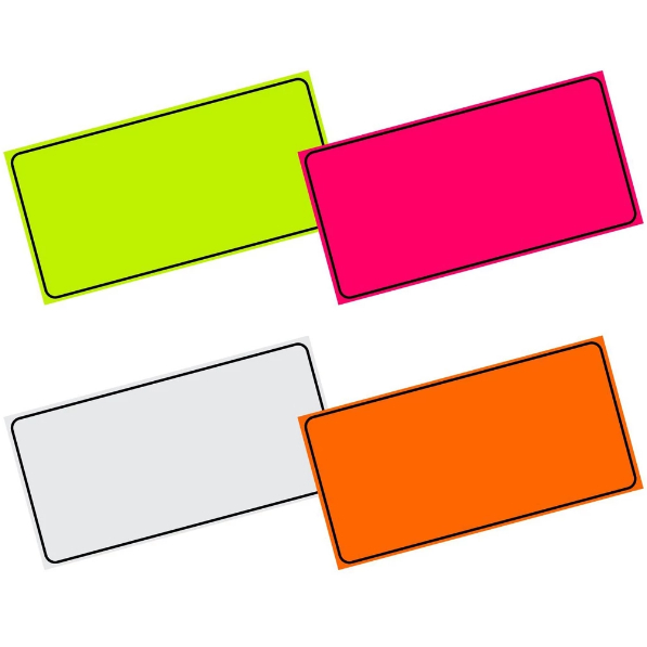 Kit 50 Etiquetas de Preço Modelo Lisa em PVC Reutilizável e Editável 4X2,5cm
