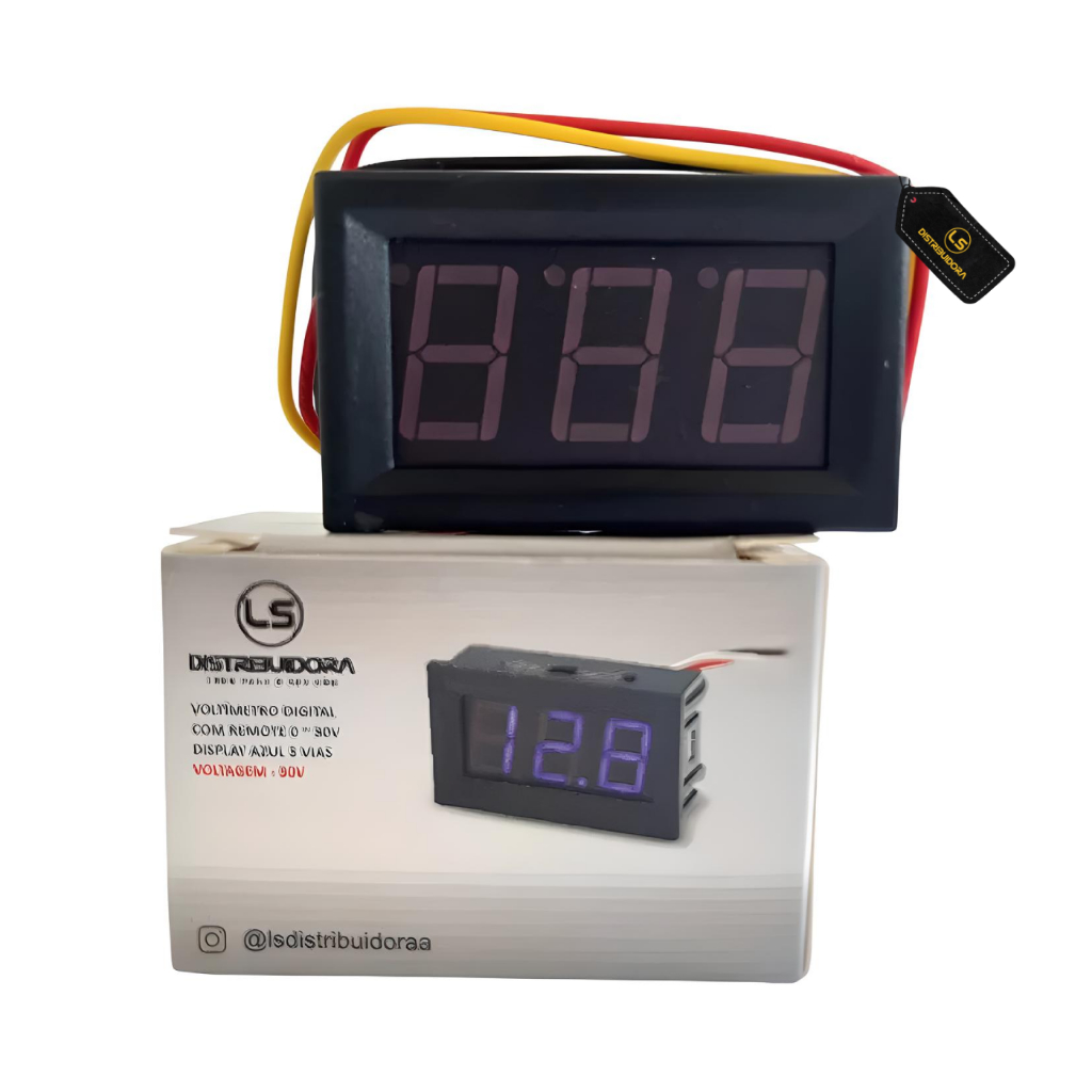 Voltimetro Ls Medidor De Baterias 3 Fios 0 A 30 Volts -azul em Oferta na Shopee