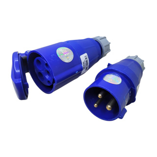 Conjunto Plugue + Tomada Industrial 16a 2p+t 220v 6h Ip44 Az Sibratec em Oferta na Shopee